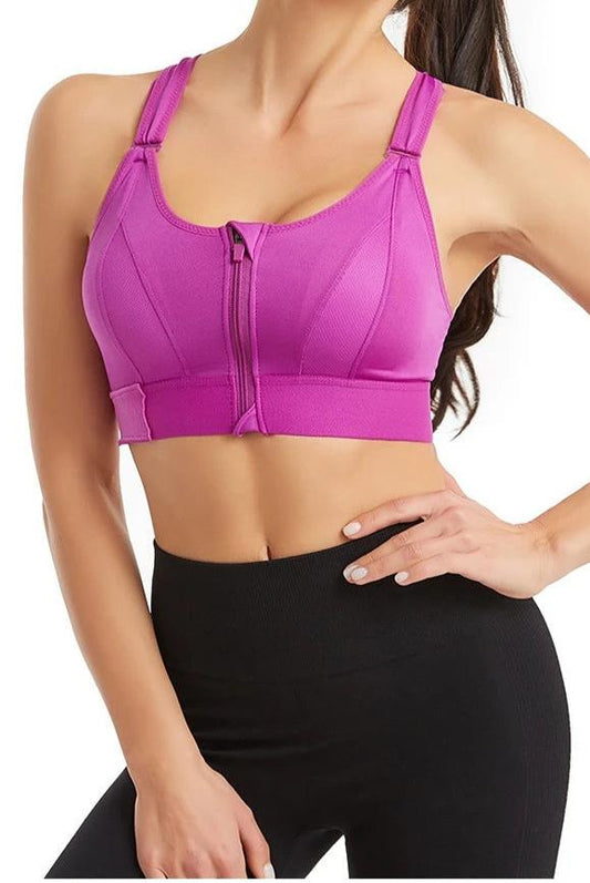 Önden Fermuarlı Sırtı Omzu Ayarlanabilir Spor Sütyeni