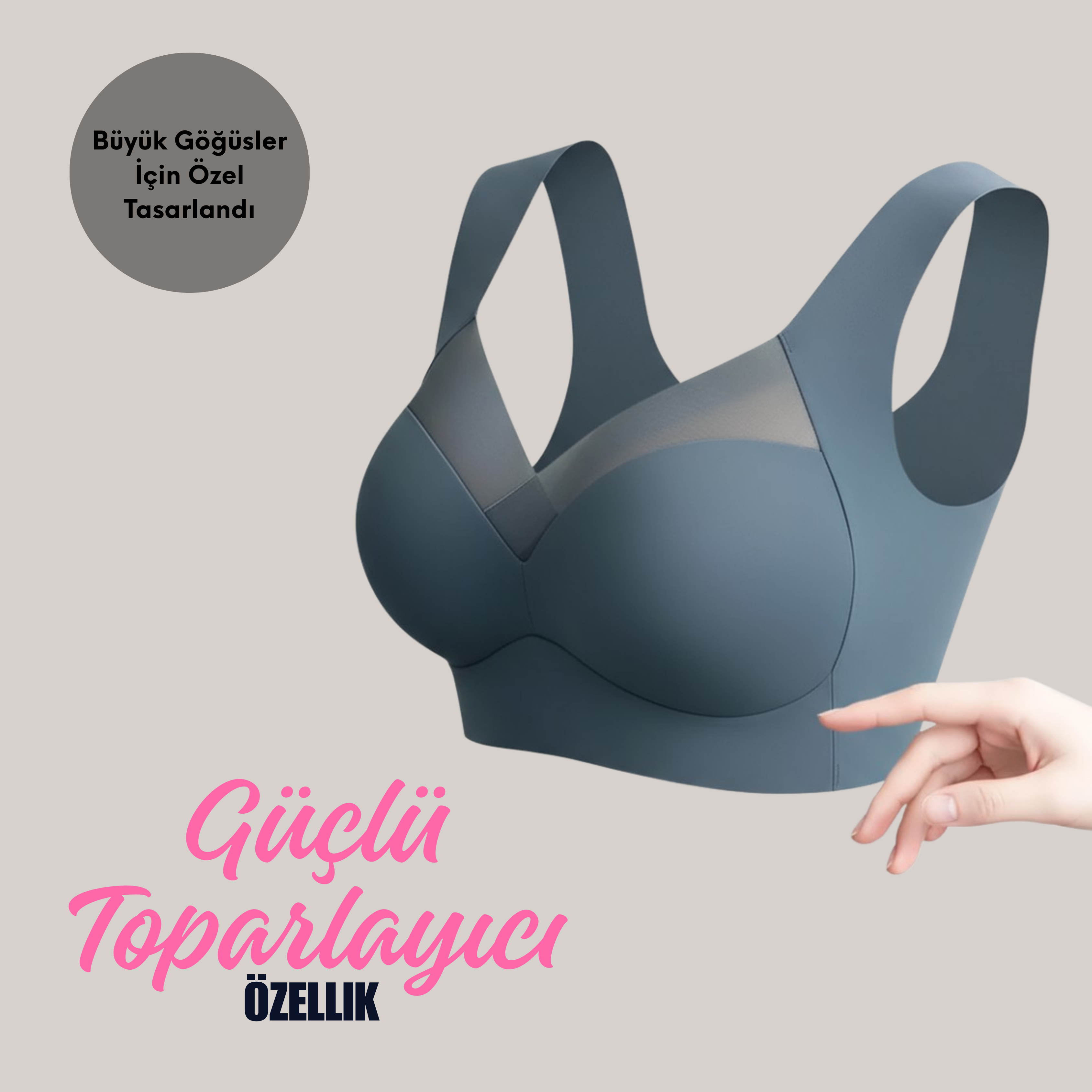 Şık  Büyük Beden Dikişsiz Toparlayıcı Sütyen