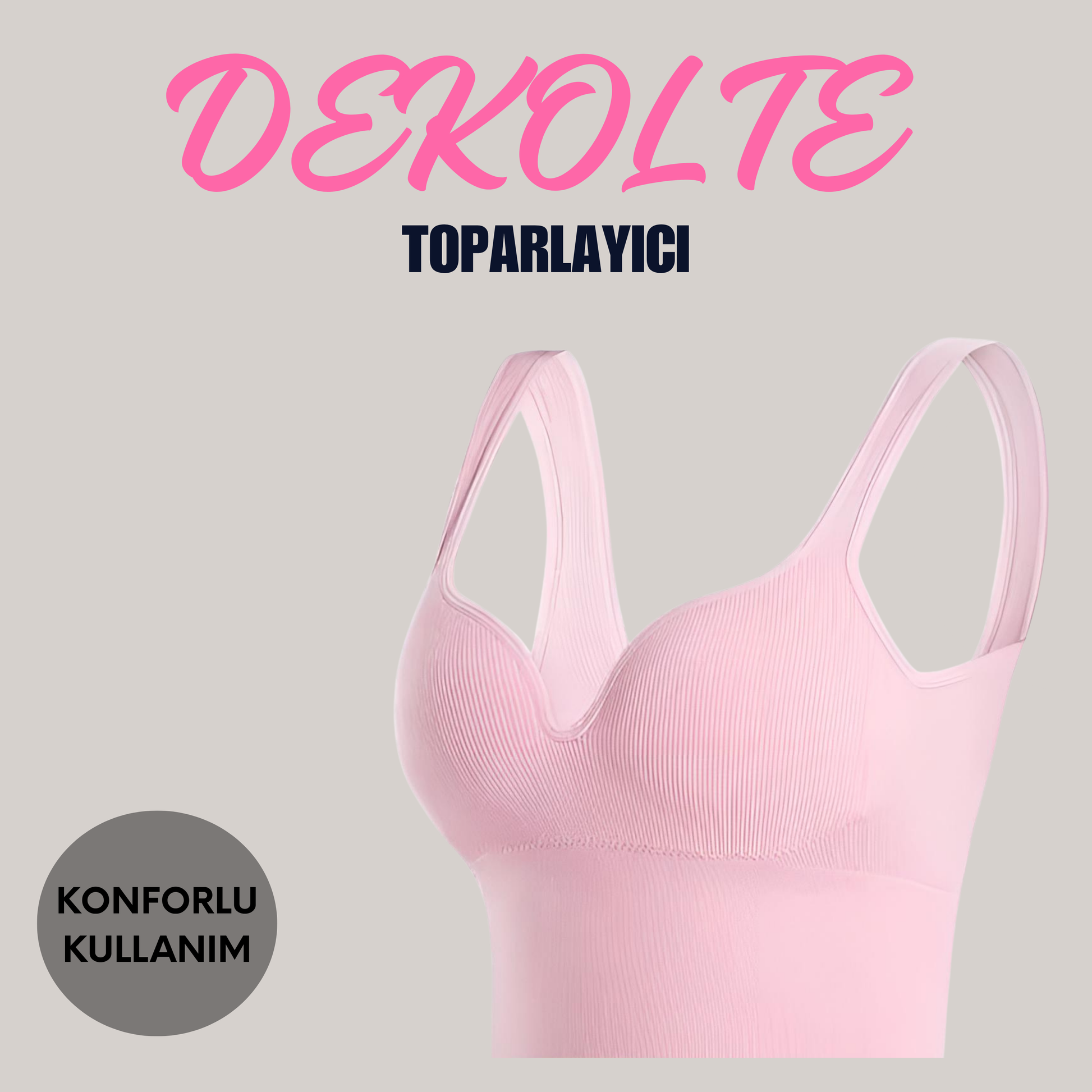 Dekolteli Toparlayıcı Push Up Şık Spor Sütyeni