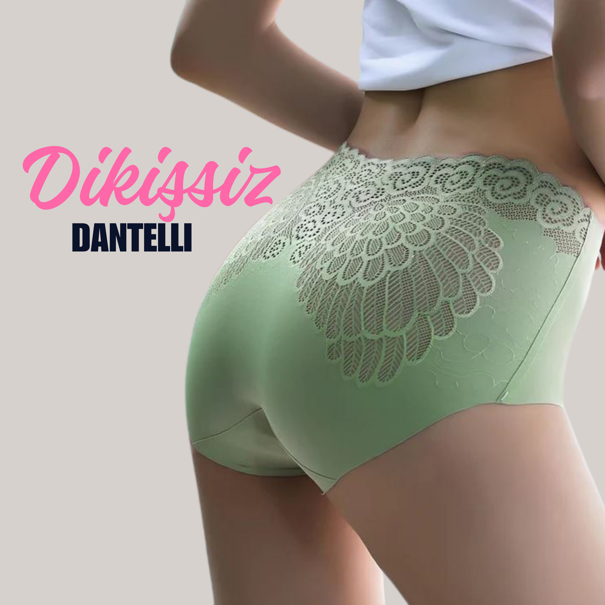 Dikişsiz Dantel Görünümlü Külot