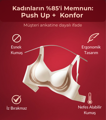 Dikişsiz Süper Toparlayıcı Yumuşak Push Up Sütyen