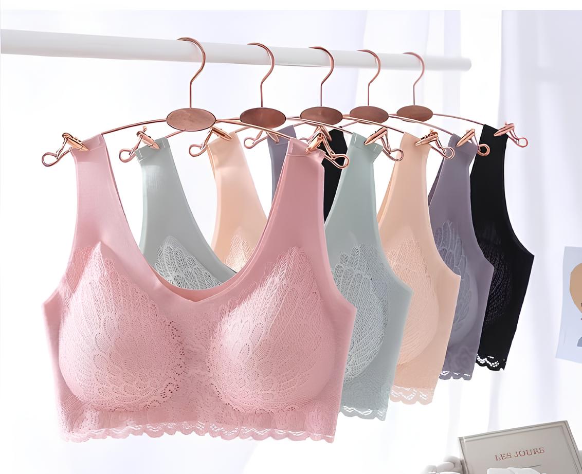 Dantel Görünümlü Dikişsiz Pedli Ultra Konforlu Sütyen