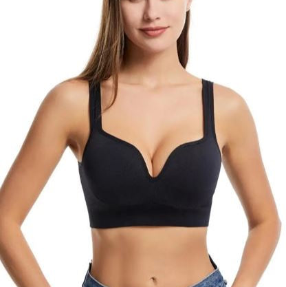 Dekolteli Toparlayıcı Push Up Şık Spor Sütyeni